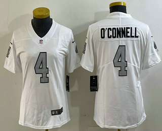 Women's Las Vegas Raiders #4 Aidan OConnell White 2023 Color Rush Stitched Limited Jersey