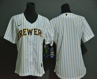 Women's Milwaukee Brewers Blank White Stitched MLB Cool Base Nike Jersey