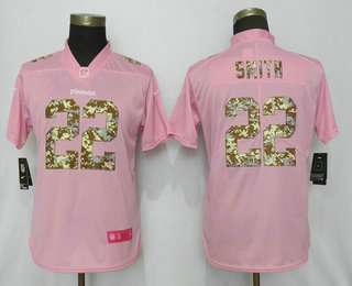 Women's Minnesota Vikings #22 Harrison Smith Pink Camo Fashion 2019 Vapor Untouchable Stitched NFL Nike Limited Jersey