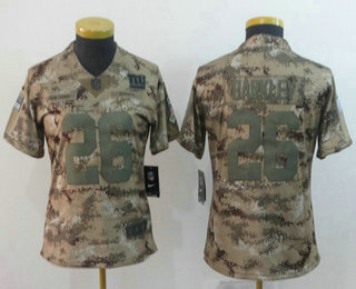 Women's New York Giants #26 Saquon Barkley 2018 Camo Salute to Service Stitched NFL Nike Limited Jersey