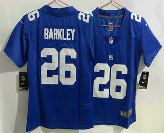 Women's New York Giants #26 Saquon Barkley Blue 2017 Vapor Untouchable Stitched NFL Nike Limited Jersey