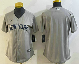 Women's New York Yankees Blank Gray Field of Dreams Cool Base Jersey