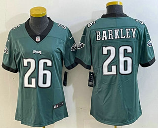 Women's Philadelphia Eagles #26 Saquon Barkley Green Vapor Untouchable Limited Stitched Jersey