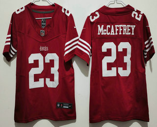 Women's San Francisco 49ers #23 Christian McCaffrey Red Limited FUSE Vapor Jersey