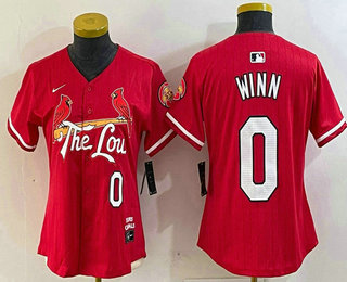 Women's St Louis Cardinals #0 Masyn Winn Red 2024 City Connect Limited Stitched Baseball Jersey