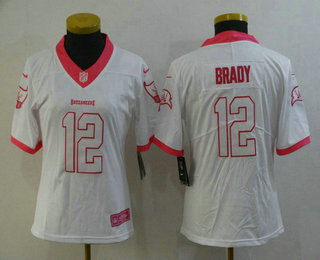 Women's Tampa Bay Buccaneers #12 Tom Brady White Pink 2016 Color Rush Fashion NFL Nike Limited Jersey