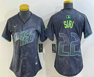 Women's Tampa Bay Rays #22 Jose Siri Charcoal 2024 City Connect Limited Stitched Jersey