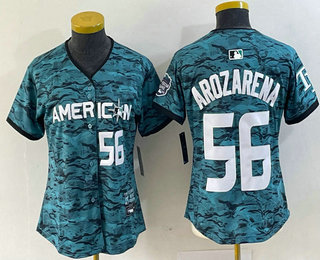 Women's Tampa Bay Rays #56 Randy Arozarena Number Teal 2023 All Star Cool Base Stitched Jersey