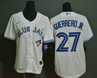 Women's Toronto Blue Jays #27 Vladimir Guerrero Jr. White Stitched MLB Cool Base Nike Jersey