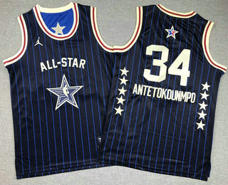 Youth 2024 All Star 34 Giannis Antetokounmpo Navy Stitched Basketball Jersey