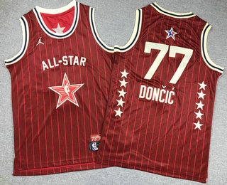 Youth 2024 All Star Dallas Mavericks #77 Luka Doncic Crimson Stitched Jersey