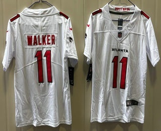 Youth Atlanta Falcons #11 Jalon Walker Limited White Vapor Jersey