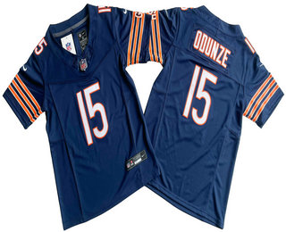 Youth Chicago Bears #15 Rome Odunze Limited Navy FUSE Vapor Jersey