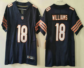 Youth Chicago Bears #18 Caleb Williams Limited Navy FUSE Vapor Jersey
