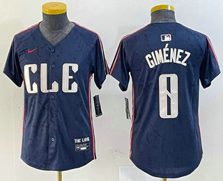 Youth Cleveland Guardians #11 Jose Ramirez  Navy 2024 City Connect Limited Stitched Jersey