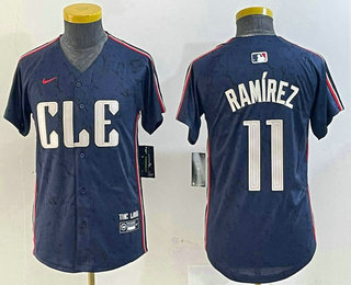 Youth Cleveland Guardians #11 Jose Ramirez Navy 2024 City Connect Limited Stitched Jersey