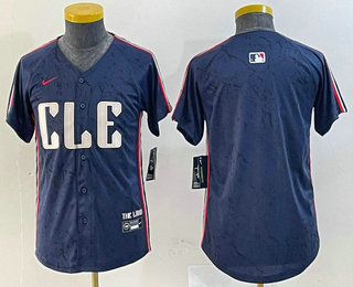 Youth Cleveland Guardians Blank Navy 2024 City Connect Limited Stitched Jersey