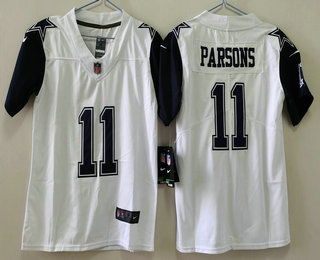 Youth Dallas Cowboys #11 Micah Parsons Limited White Rush Color Jersey