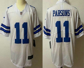 Youth Dallas Cowboys #11 Micah Parsons Limited White Vapor Jersey