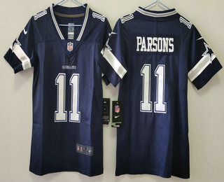 Youth Dallas Cowboys #11 Micah Parsons Navy Vapor Limited Stitched Jersey