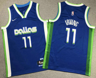 Youth Dallas Mavericks #11 Kyrie Irving Blue 2022 City Icon Swingman Jersey