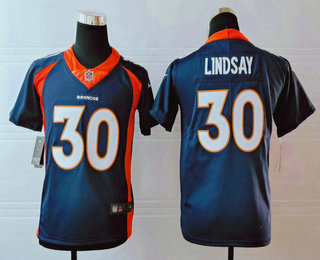 Youth Denver Broncos #30 Phillip Lindsay Navy Blue 2017 Vapor Untouchable Stitched NFL Nike Limited Jersey