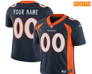 Youth Denver Broncos Custom Vapor Untouchable Navy Blue Team Color NFL Nike Limited Jersey