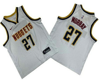 Youth Denver Nuggets #27 Jamal Murray White Icon Swingman Jersey