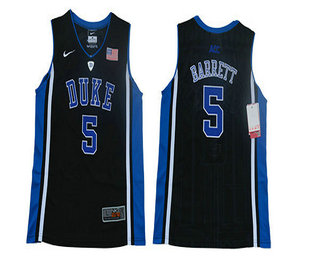 Youth Duke Blue Devils #5 R.J. Barrett V Neck Black College Basketball Elite Jersey