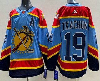 Youth Florida Panthers #19 Matthew Tkachuk Blue 2022 Reverse Retro Authentic Jersey