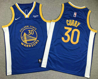 Youth Golden State Warriors #30 Stephen Curry Blue Icon Sponsor Swingman Jersey