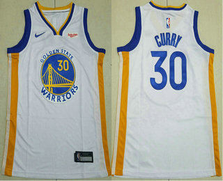 Youth Golden State Warriors #30 Stephen Curry White 2020 Nike Swingman Stitched Jersey