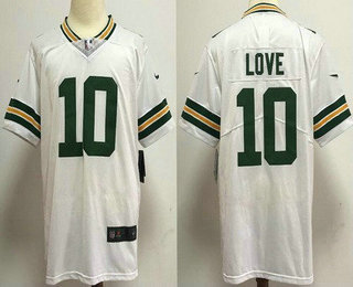 Youth Green Bay Packers #10 Jordan Love Limited White Vapor Jersey