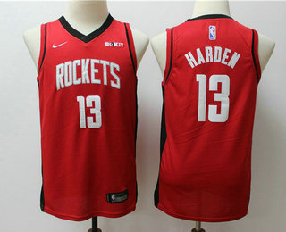 Youth Houston Rockets #13 James Harden New Red 2019 Nike Swingman Stitched NBA Jersey With The Sponsor Logo