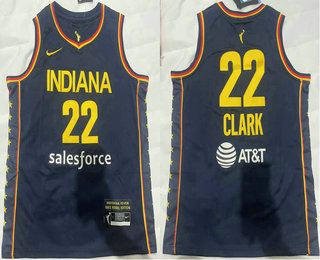 Youth Indiana Fever #22 Caitlin Clark Navy Sponsor Swingman Jersey
