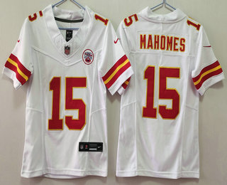 Youth Kansas City Chiefs #15 Patrick Mahomes Limited White FUSE Vapor Jersey