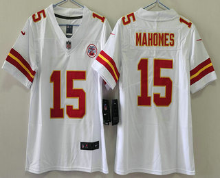 Youth Kansas City Chiefs #15 Patrick Mahomes White 2017 Vapor Stitched Nike Limited Jersey