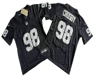 Youth Las Vegas Raiders #98 Maxx Crosby Limited Black FUSE Vapor Jersey