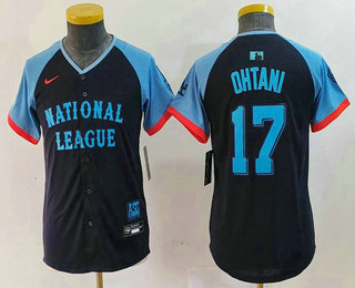 Youth Los Angeles Dodgers #17 Shohei Ohtani Navy 2024 All Star Limited Stitched Jersey