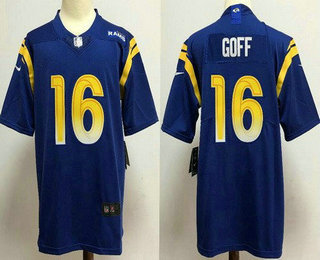 Youth Los Angeles Rams #16 Jared Goff Limited Royal 2020 Vapor Untouchable Jersey
