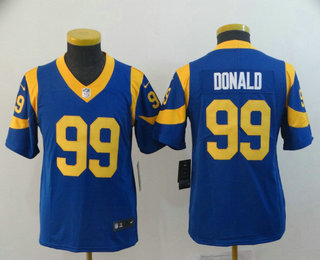 Youth Los Angeles Rams #99 Aaron Donald Royal Blue 2017 Vapor Untouchable Stitched NFL Nike Limited Jersey