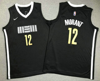 Youth Memphis Grizzlies #12 Ja Morant Black 2023 City Icon Swingman Jersey