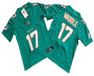 Youth Miami Dolphins #17 Jaylen Waddle Green 2023 FUSE Vapor Limited Stitched Jersey