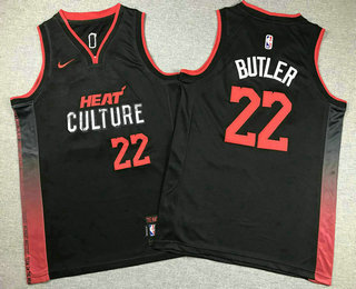 Youth Miami Heat #22 Jimmy Butler Black 2023 City Icon Swingman Jersey