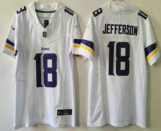 Youth Minnesota Vikings #18 Justin Jefferson Limited White FUSE Vapor Jersey