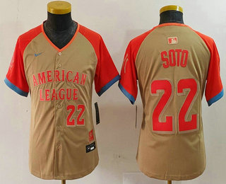 Youth New York Yankees #22 Juan Soto Number Cream 2024 All Star Limited Stitched Jersey