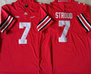 Youth Ohio State Buckeyes #7 CJ Stroud Limited Red College Football Jersey