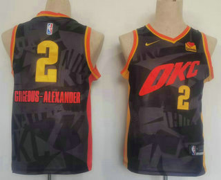 Youth Oklahoma City Thunder #2 Shai Gilgeous-Alexander Black 2023 City Icon Sponsor Swingman Jersey