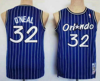 Youth Orlando Magic #32 Shaquille Oneal 1994-95 Blue Hardwood Classics Soul Swingman Throwback Jersey
