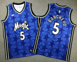 Youth Orlando Magic #5 Paolo Banchero Blue Classic Icon Swingman Jersey